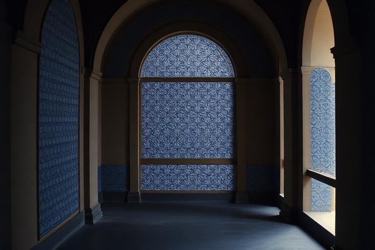 Painted tiles at Lisbon's National Tile Museum in the sample trip